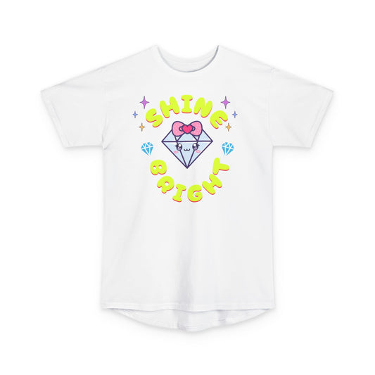 Shine Bright Urban Tee - Unisex Long Body T-Shirt with Heart Design