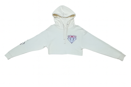 Mira Cropped Hoodie – White Edition