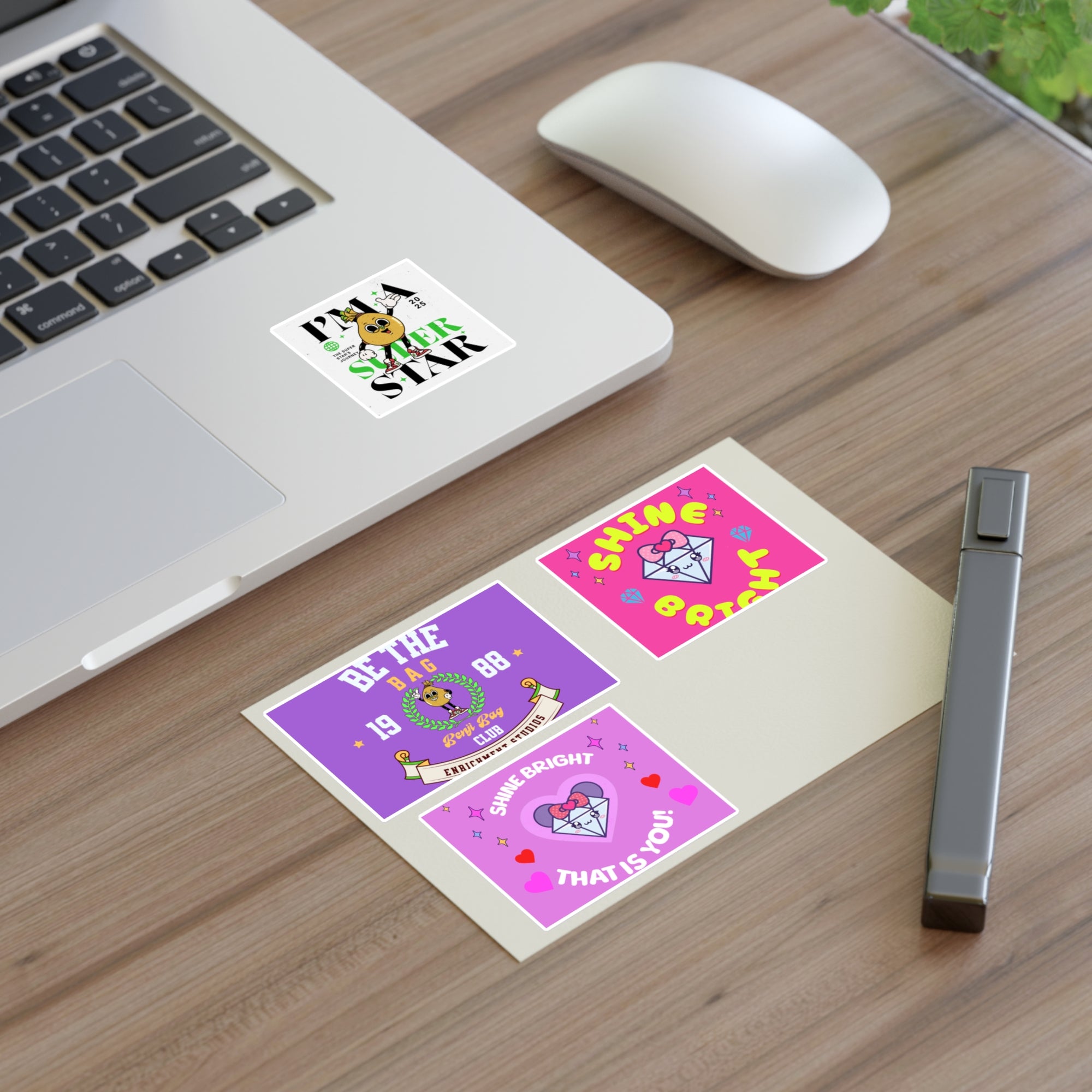 Copy of Enrich Motivational Sticker Sheets – Shine Bright & Be the Bag Designs