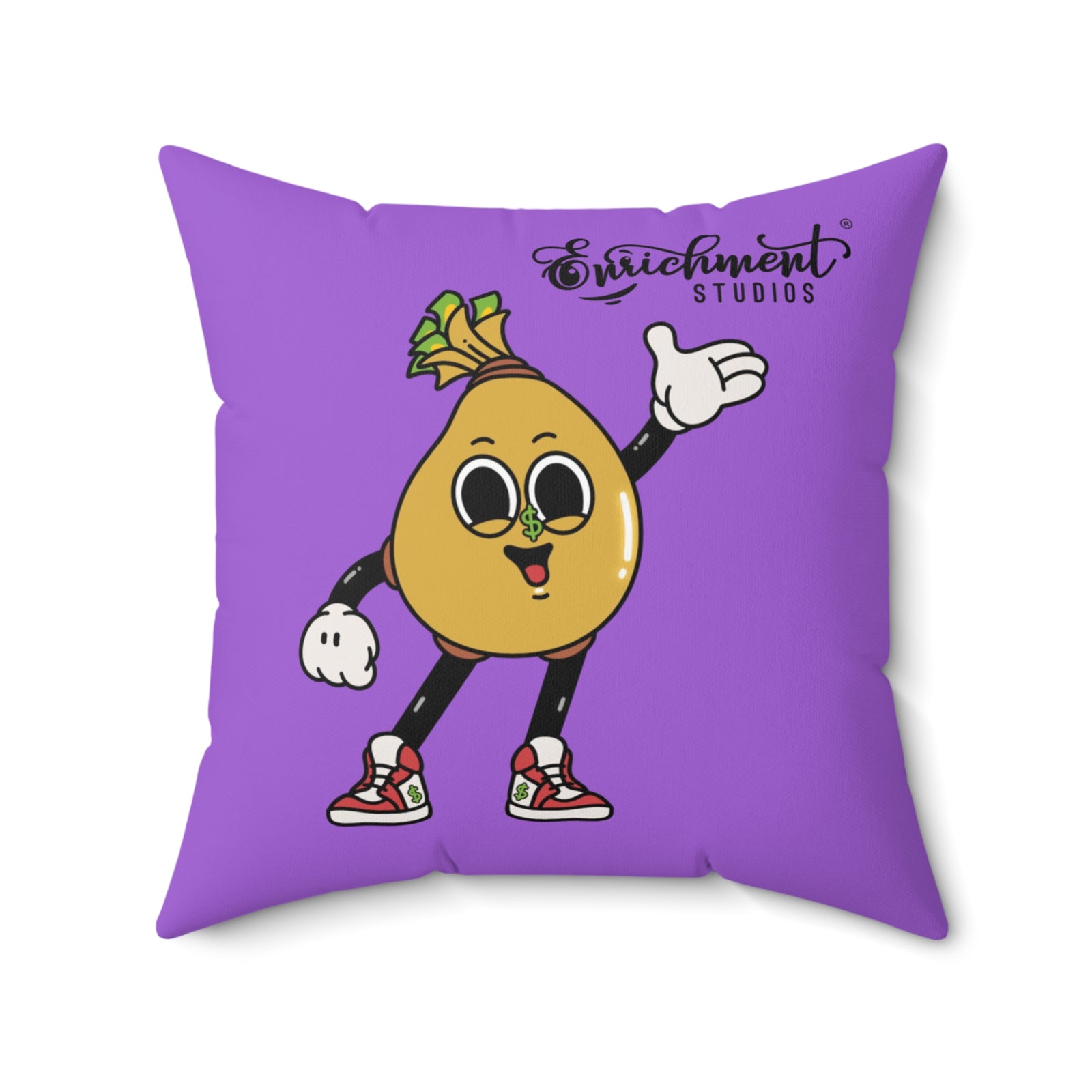 Mira & Benji Playful Square Pillow – Shine Bright & Fun Character Design for Cozy Decor