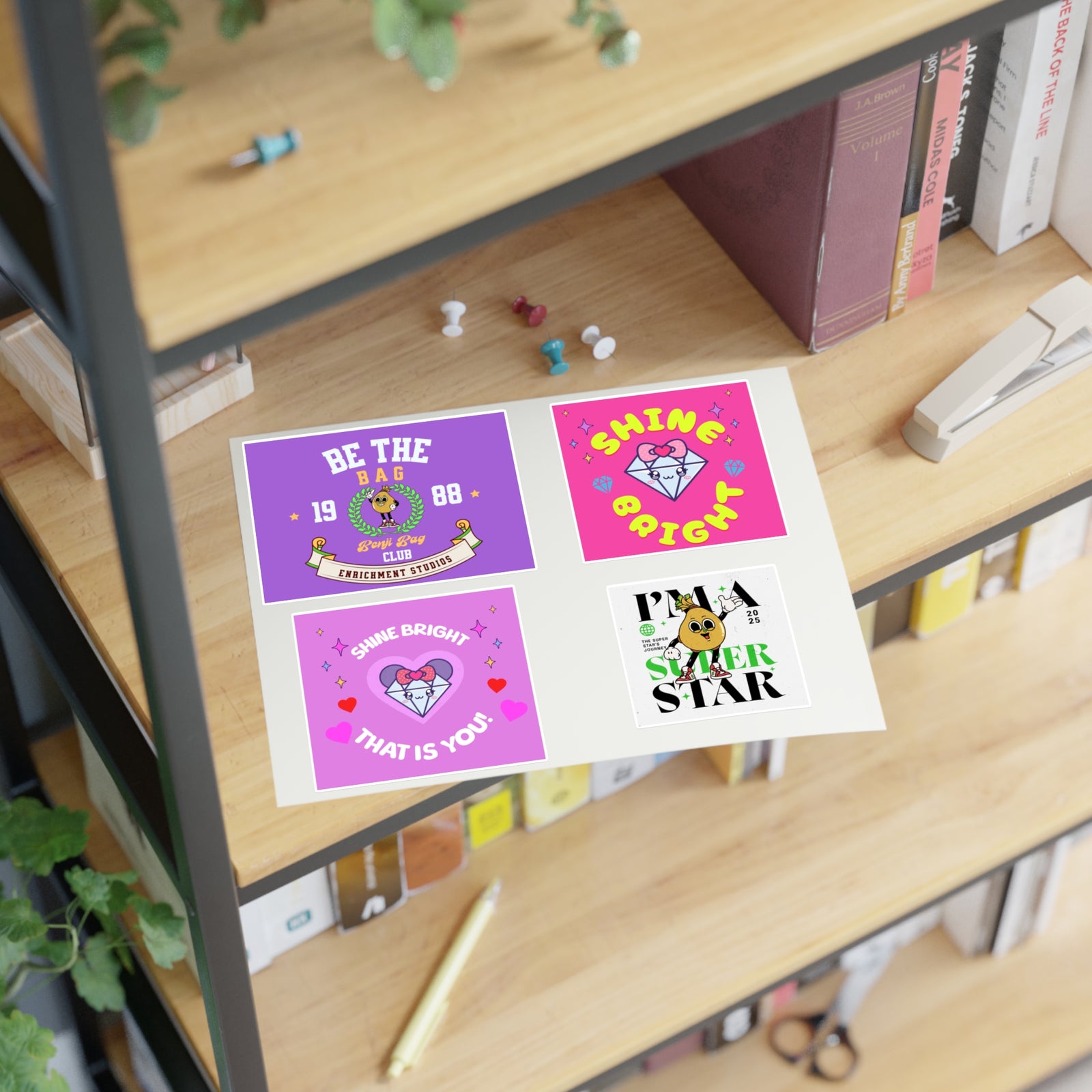 Copy of Enrich Motivational Sticker Sheets – Shine Bright & Be the Bag Designs