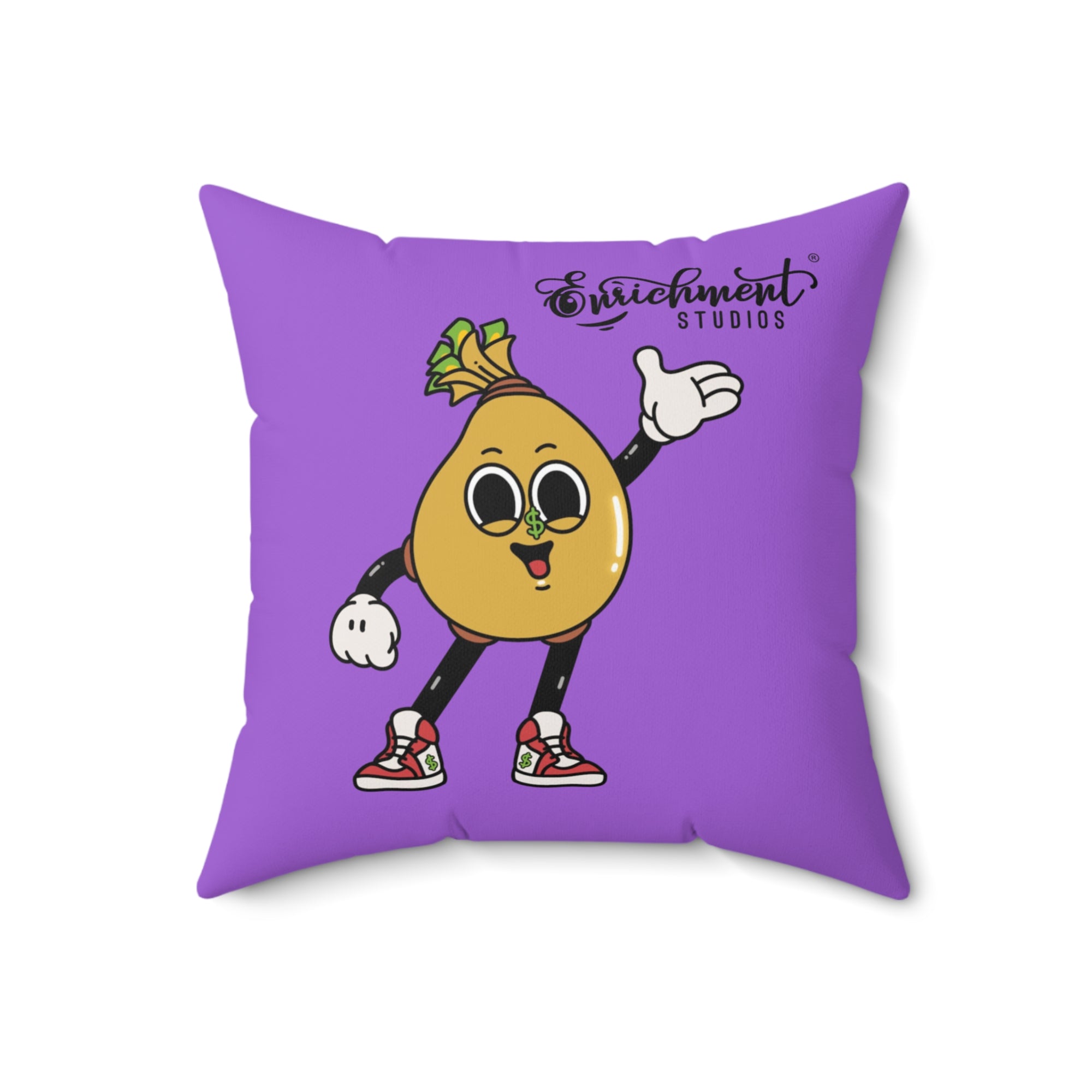 Mira & Benji Playful Square Pillow – Shine Bright & Fun Character Design for Cozy Decor