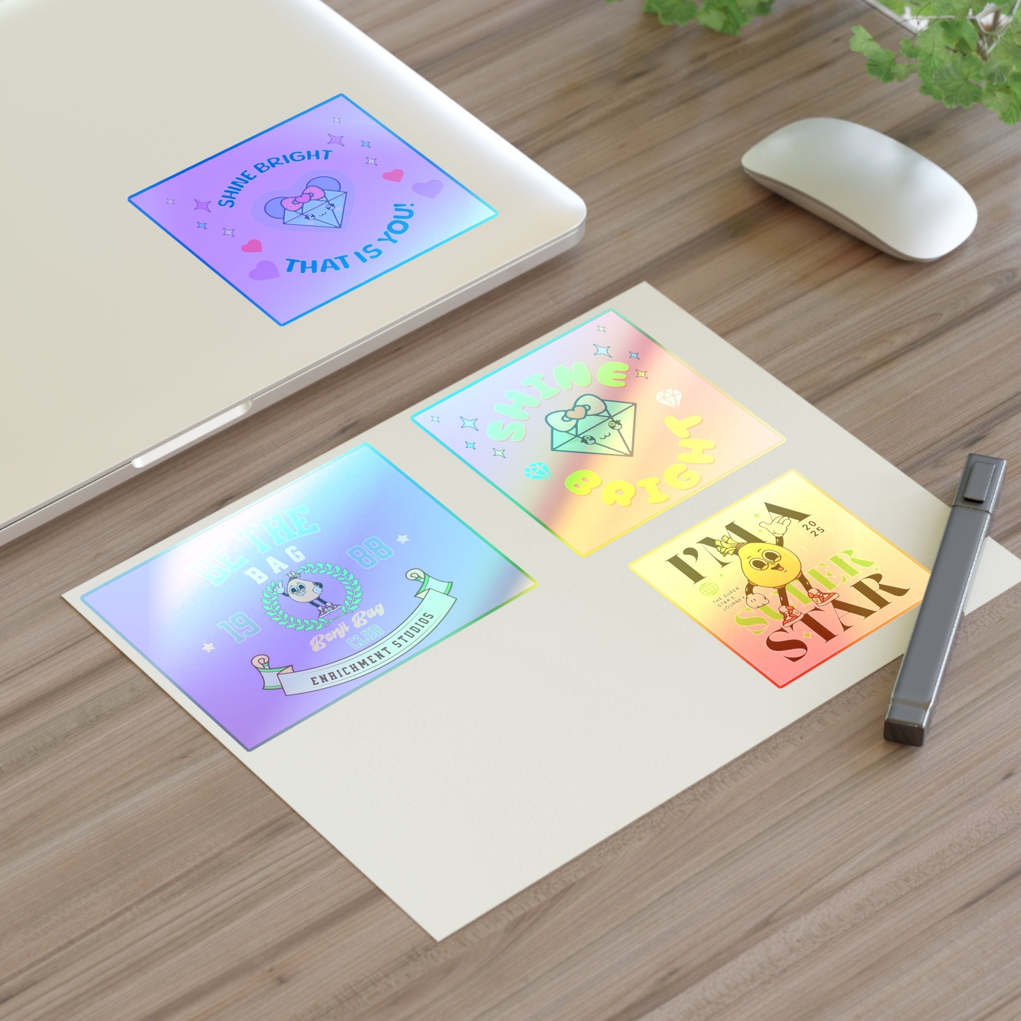 Copy of Enrich Motivational Sticker Sheets – Shine Bright & Be the Bag Designs