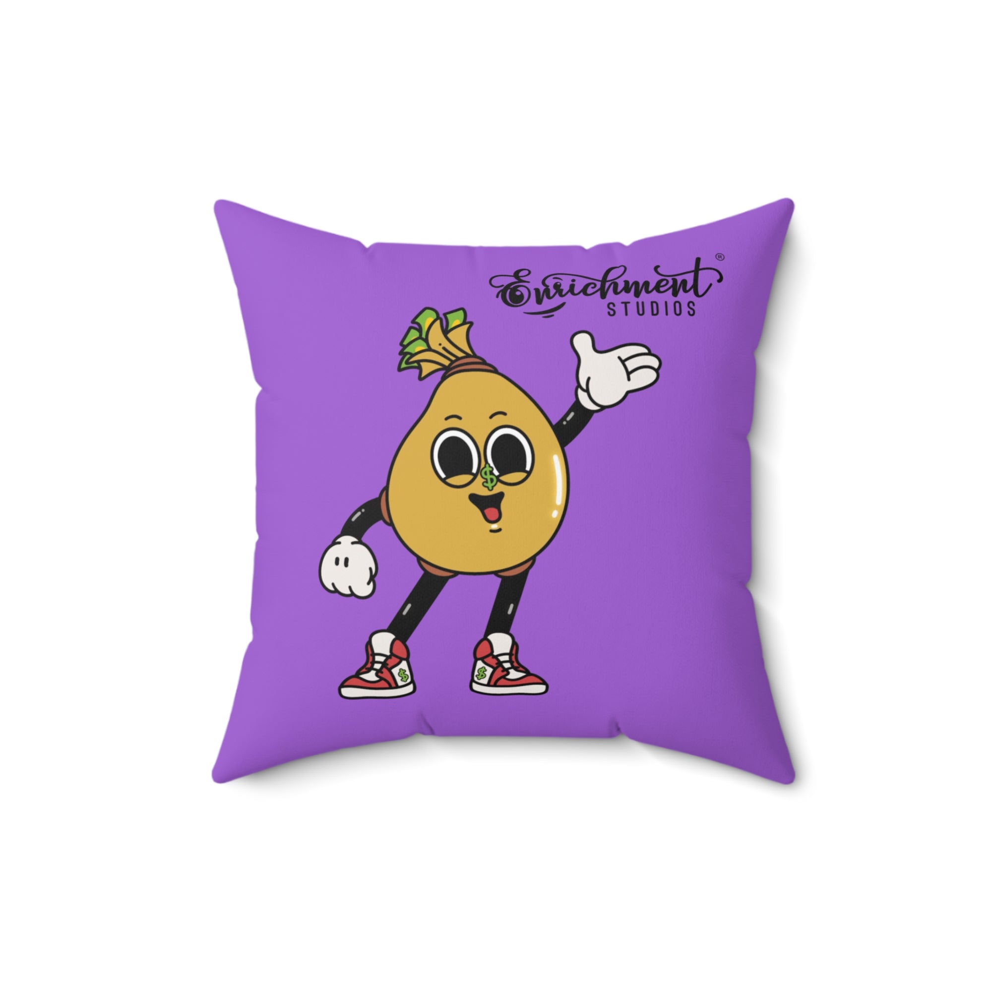 Mira & Benji Playful Square Pillow – Shine Bright & Fun Character Design for Cozy Decor
