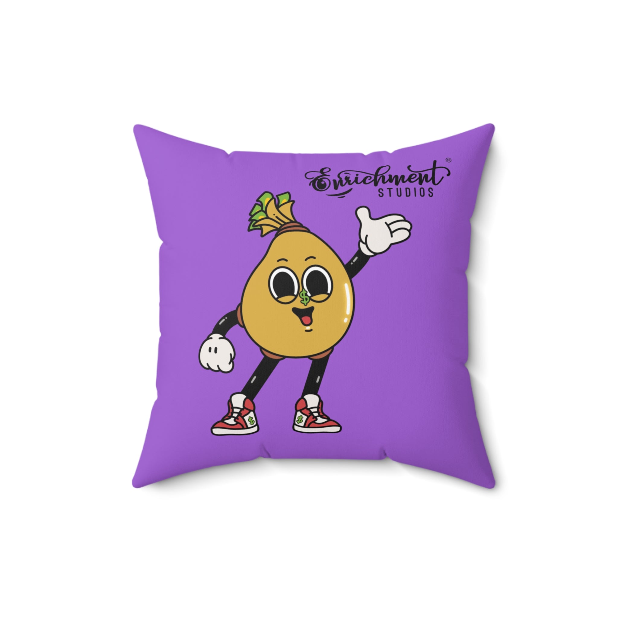 Mira & Benji Playful Square Pillow – Shine Bright & Fun Character Design for Cozy Decor