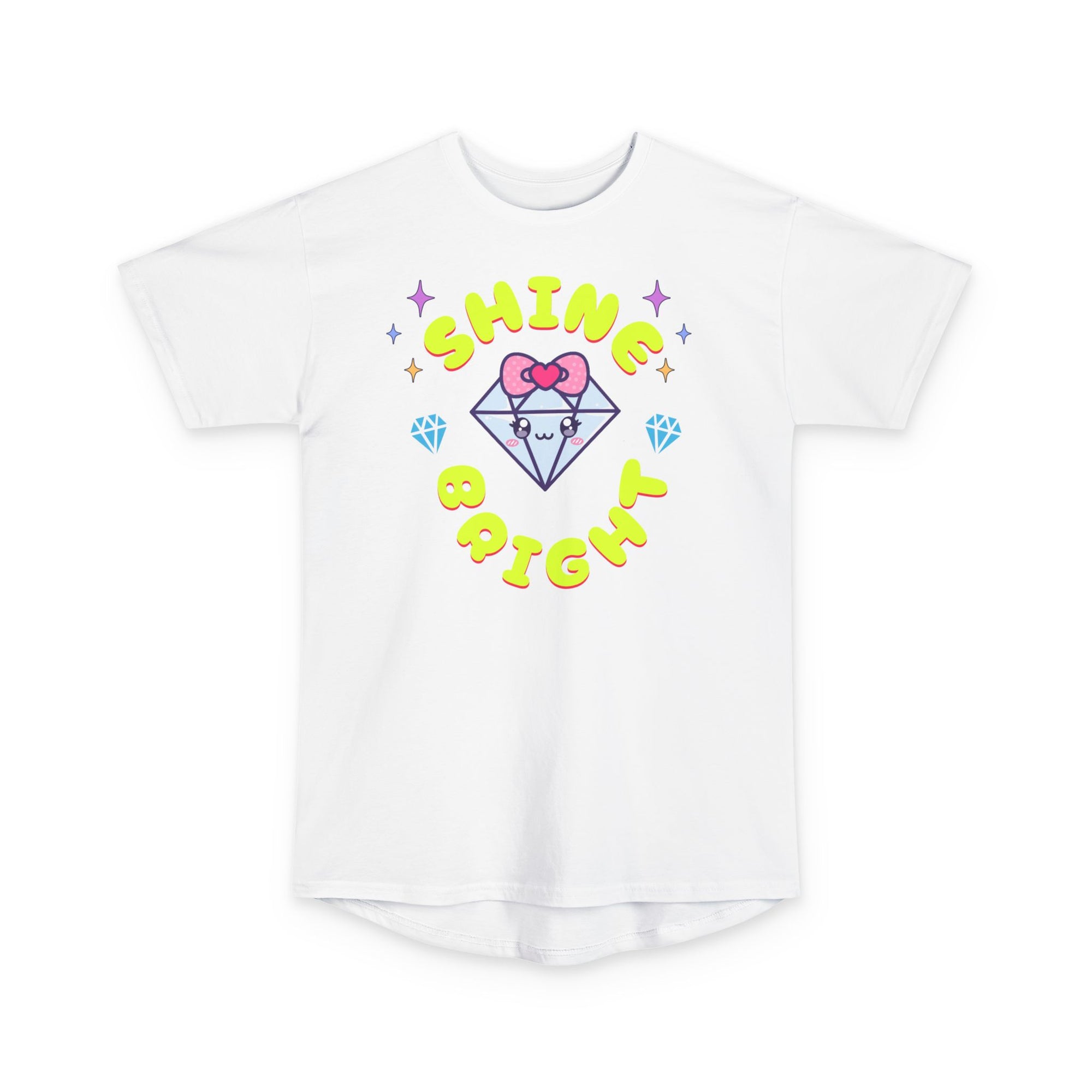 Shine Bright Urban Tee - Unisex Long Body T-Shirt with Heart Design