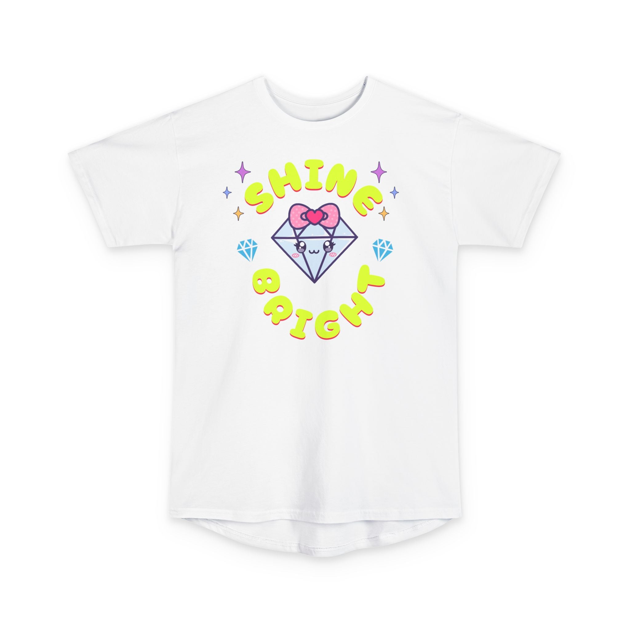 Shine Bright Urban Tee - Unisex Long Body T-Shirt with Heart Design