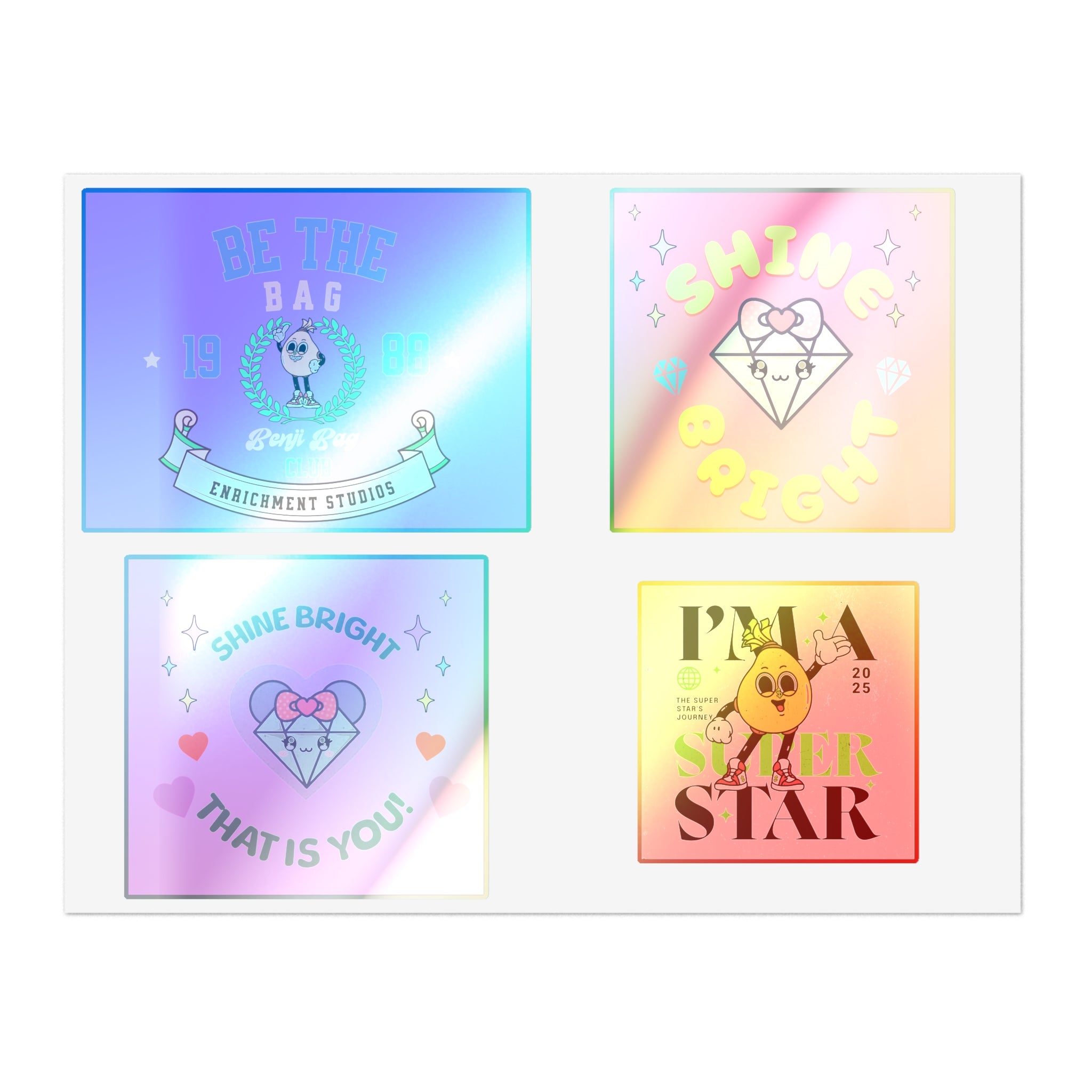 Enrich Motivational Sticker Sheets – Shine Bright & Be the Bag Designs