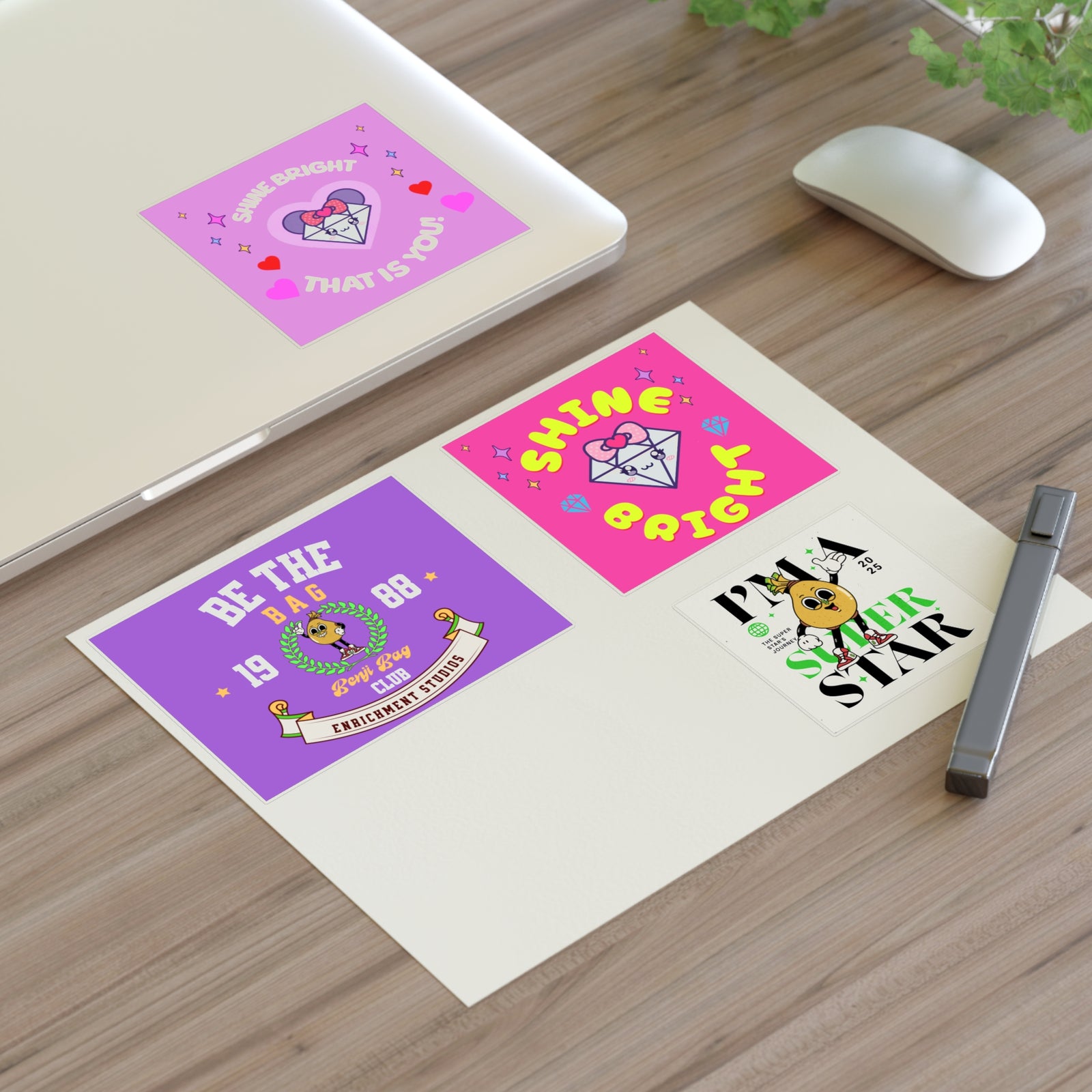 Enrich Motivational Sticker Sheets – Shine Bright & Be the Bag Designs
