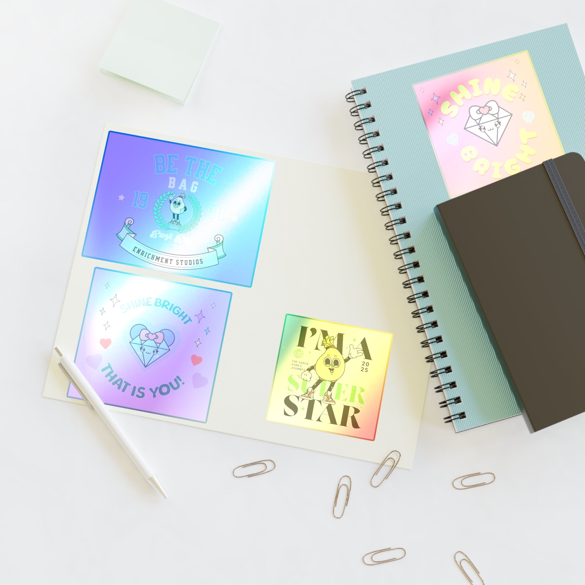 Enrich Motivational Sticker Sheets – Shine Bright & Be the Bag Designs