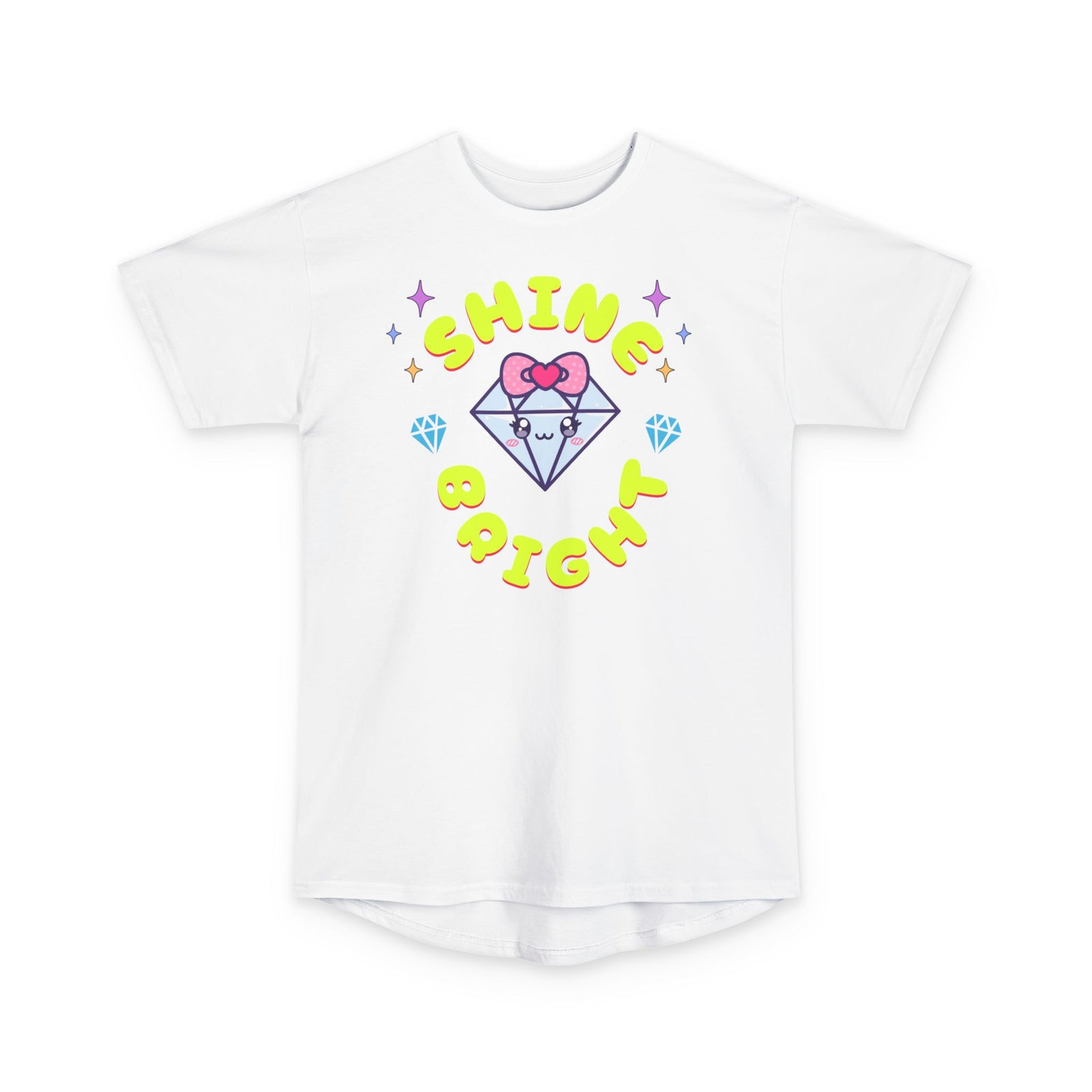 Shine Bright Urban Tee - Unisex Long Body T-Shirt with Heart Design