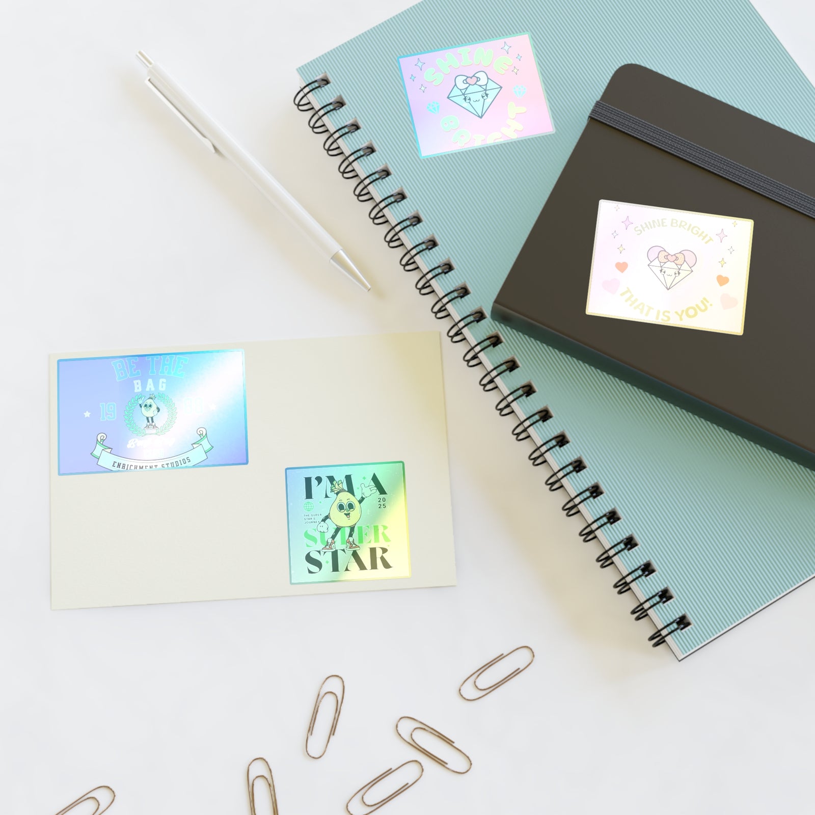 Enrich Motivational Sticker Sheets – Shine Bright & Be the Bag Designs