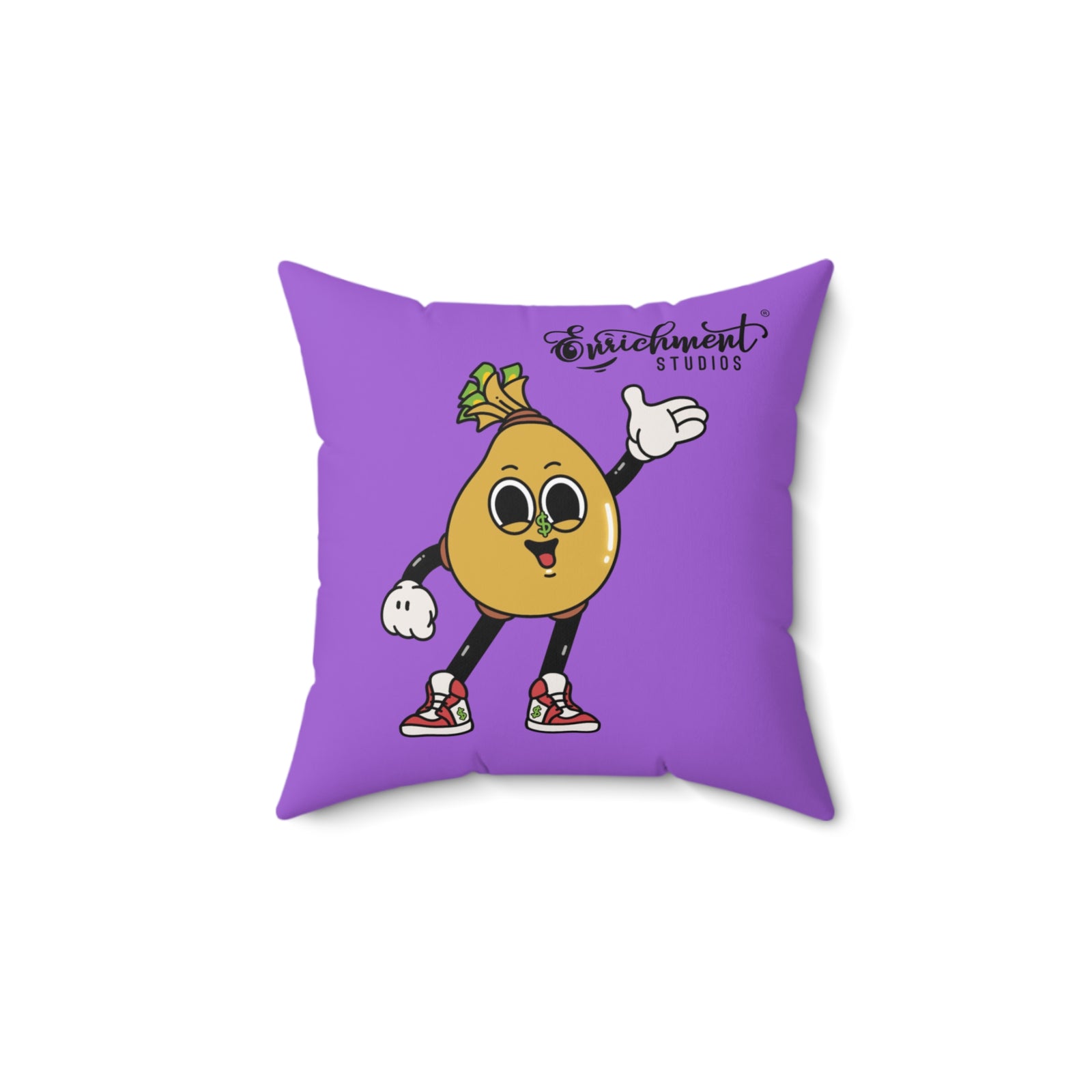 Mira & Benji Playful Square Pillow – Shine Bright & Fun Character Design for Cozy Decor