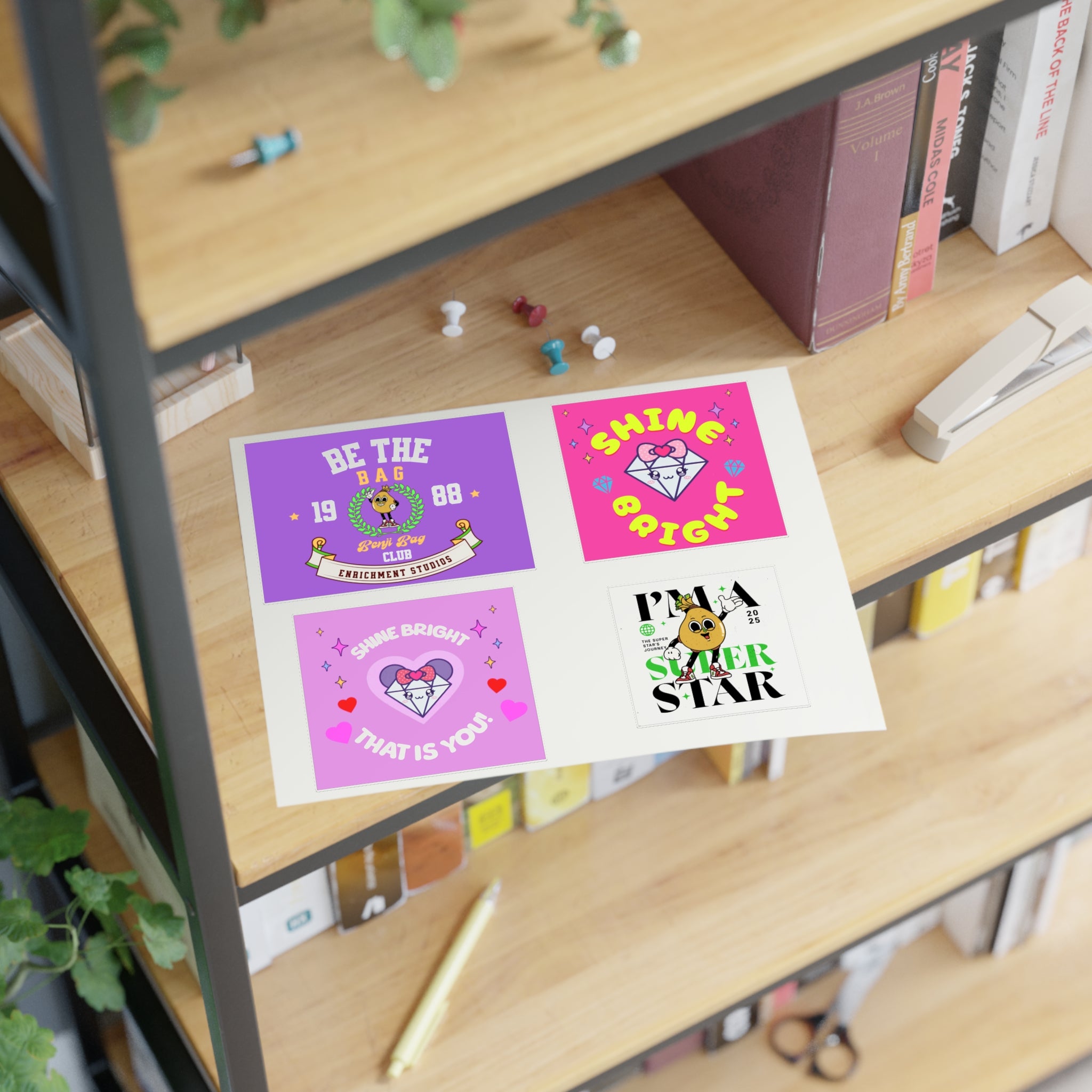 Enrich Motivational Sticker Sheets – Shine Bright & Be the Bag Designs