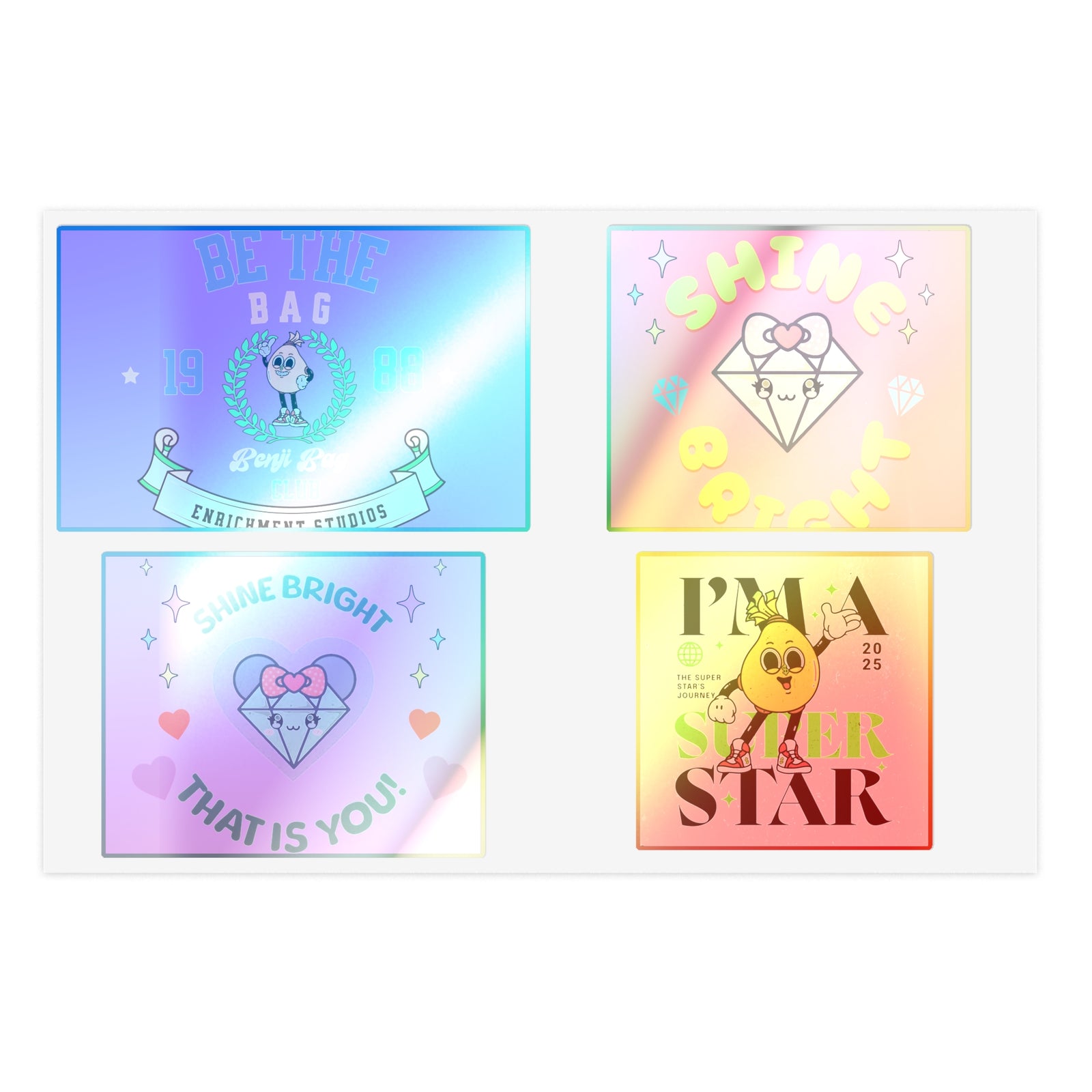 Copy of Enrich Motivational Sticker Sheets – Shine Bright & Be the Bag Designs