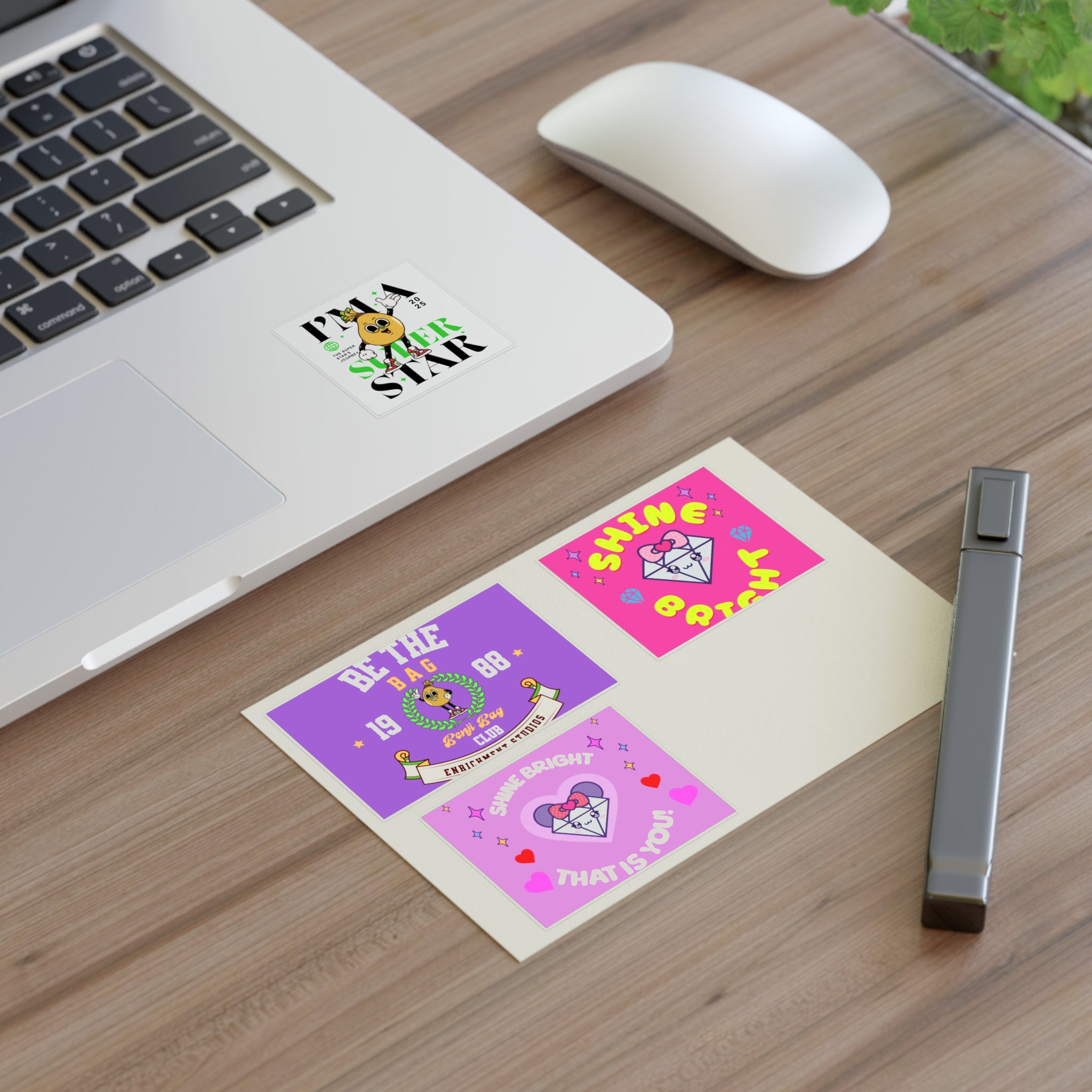 Enrich Motivational Sticker Sheets – Shine Bright & Be the Bag Designs