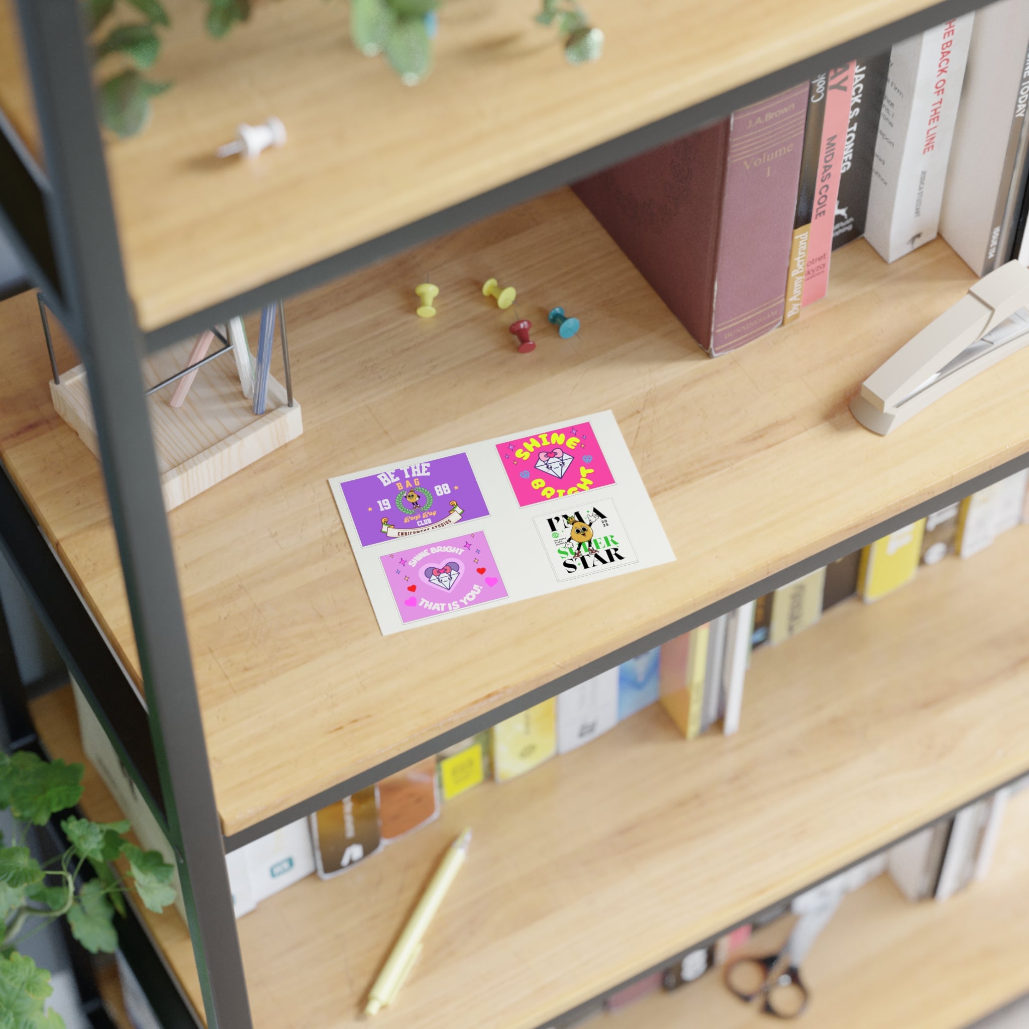 Enrich Motivational Sticker Sheets – Shine Bright & Be the Bag Designs