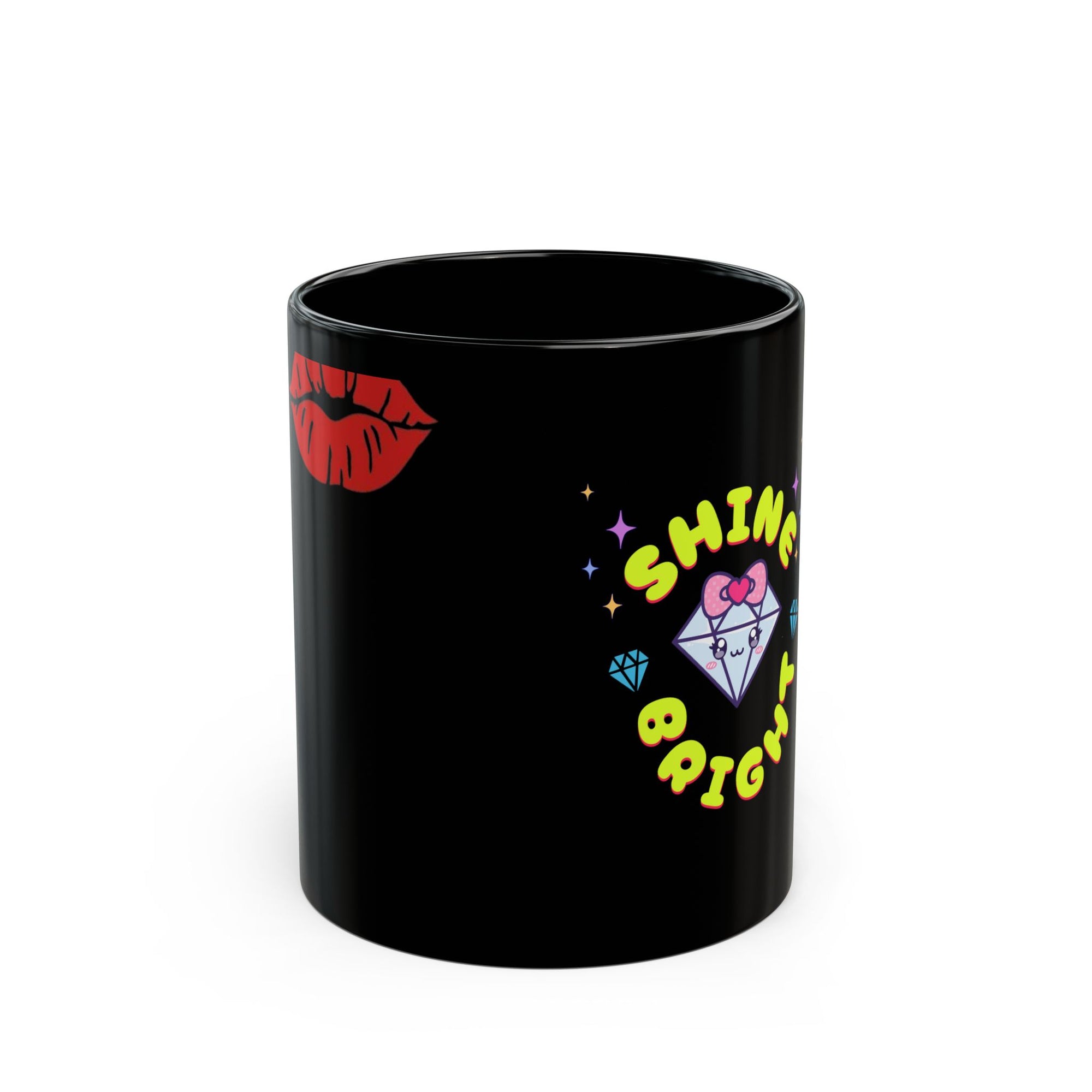 Shine Bright “Mira” Black Mug – Fun & Playful Coffee Cup for Positive Vibes