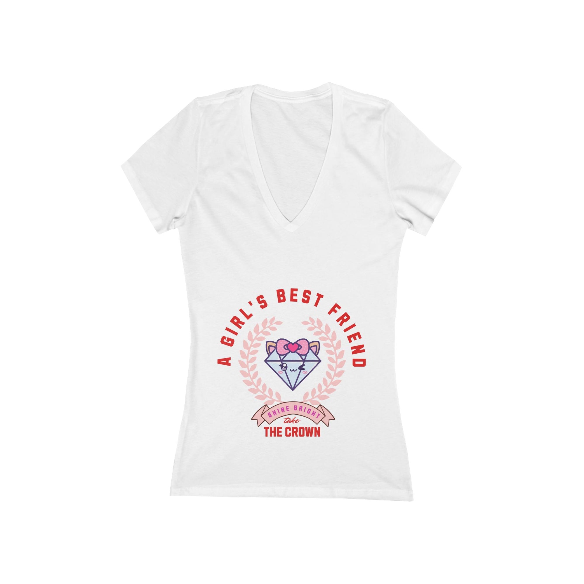 A Girl's Best Friend Diamond Crown V-Neck Tee
