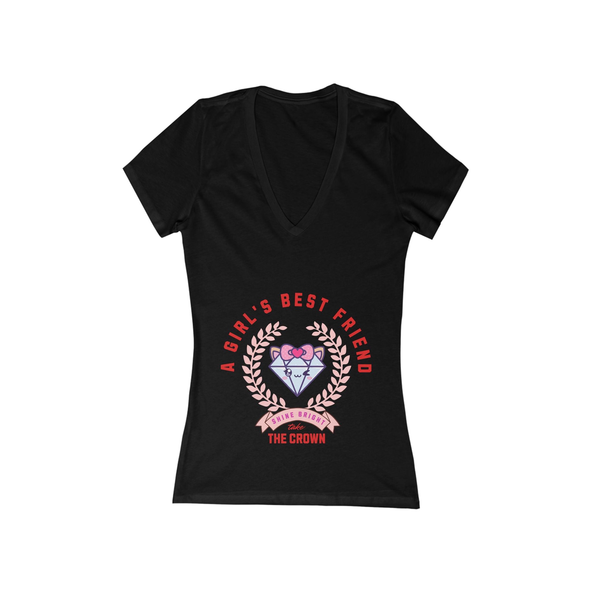 A Girl's Best Friend Diamond Crown V-Neck Tee