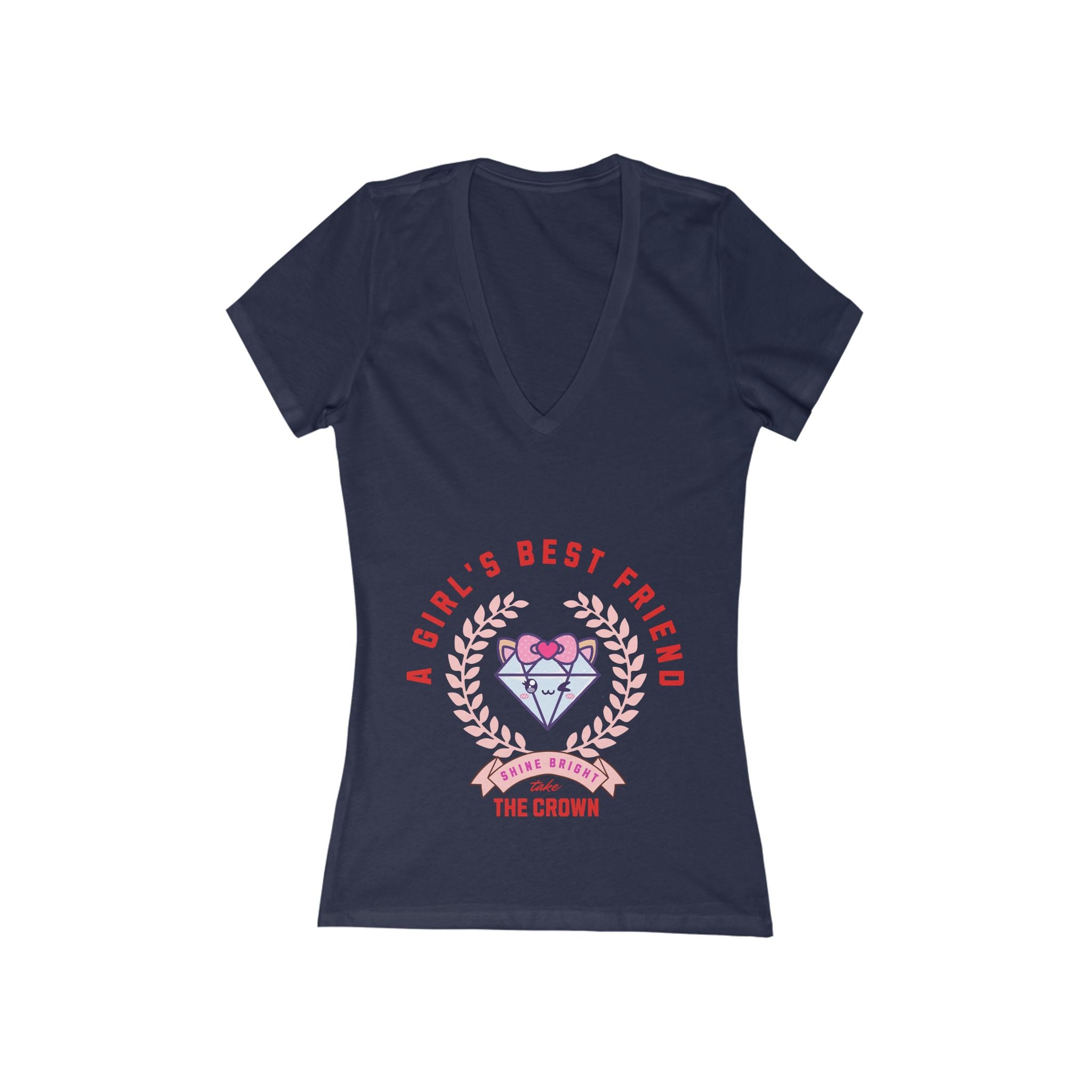 A Girl's Best Friend Diamond Crown V-Neck Tee