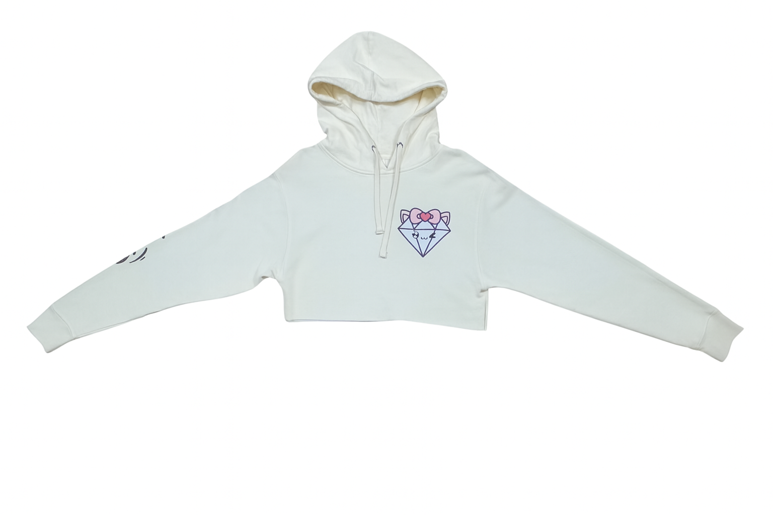 Mira Cropped Hoodie – White Edition